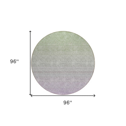 3' X 5' Artichoke Green And Lavender Ombre Washable Indoor Outdoor Area Rug