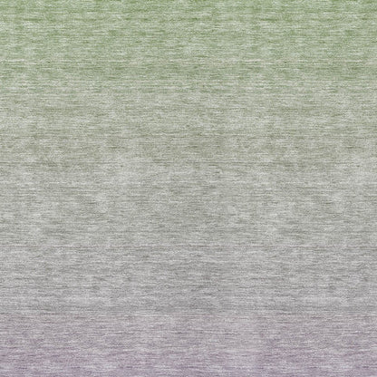3' X 5' Artichoke Green And Lavender Ombre Washable Indoor Outdoor Area Rug
