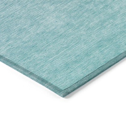 3' X 5' Sky Blue And Teal Blue Ombre Washable Indoor Outdoor Area Rug
