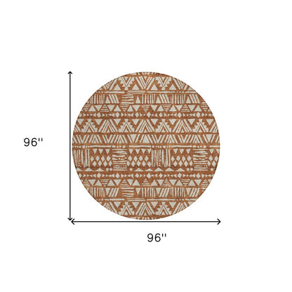3' X 5' Terra Cotta And Beige Southwestern Washable Indoor Outdoor Area Rug