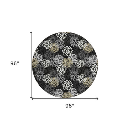 3' X 5' Black Gray And Ivory Polka Dot Washable Indoor Outdoor Area Rug