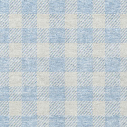 3' X 5' Sky Blue And Gray Plaid Washable Indoor Outdoor Area Rug