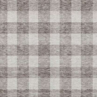 3' X 5' Taupe And Gray Plaid Washable Indoor Outdoor Area Rug