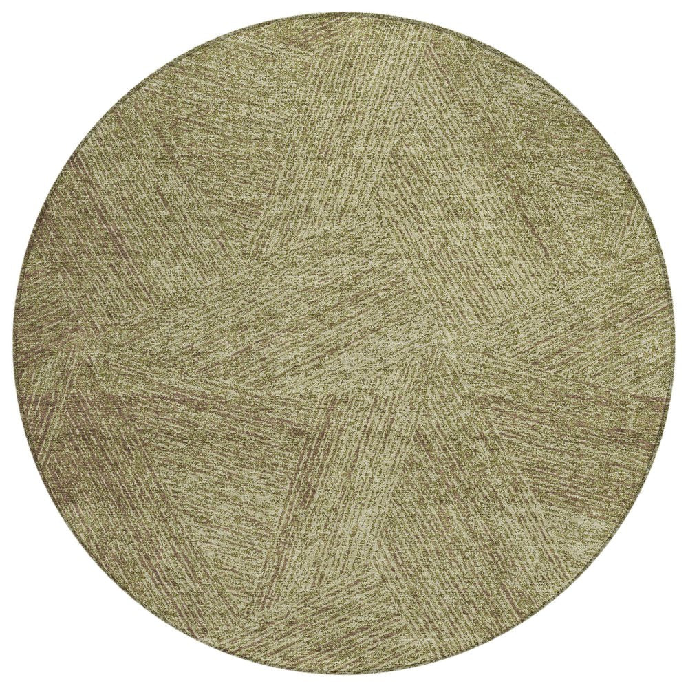 5' X 8' Green Beige And Brown Abstract Washable Indoor Outdoor Area Rug