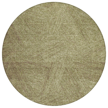 5' X 8' Green Beige And Brown Abstract Washable Indoor Outdoor Area Rug