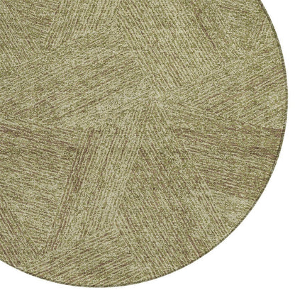 5' X 8' Green Beige And Brown Abstract Washable Indoor Outdoor Area Rug