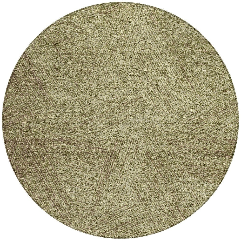 5' X 8' Green Beige And Brown Abstract Washable Indoor Outdoor Area Rug