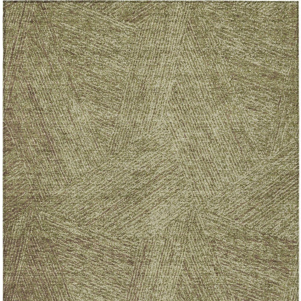 5' X 8' Green Beige And Brown Abstract Washable Indoor Outdoor Area Rug