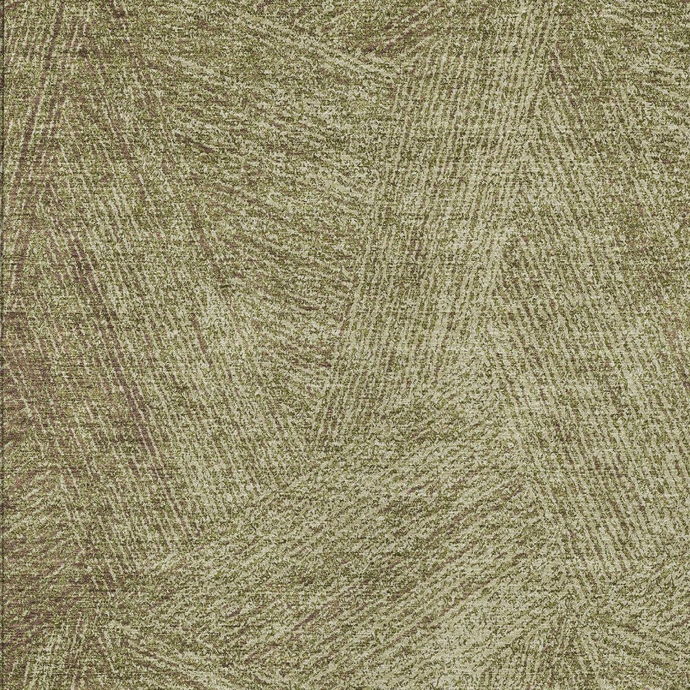 5' X 8' Green Beige And Brown Abstract Washable Indoor Outdoor Area Rug