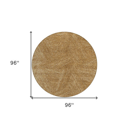 3' X 5' Gold Brown And Ivory Abstract Washable Indoor Outdoor Area Rug