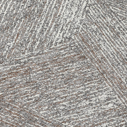 3' X 5' Gray Brown And Ivory Abstract Washable Indoor Outdoor Area Rug
