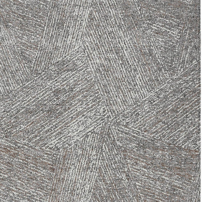 3' X 5' Gray Brown And Ivory Abstract Washable Indoor Outdoor Area Rug