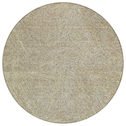 3' X 5' Ivory And Brown Abstract Washable Indoor Outdoor Area Rug