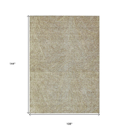 3' X 5' Ivory And Brown Abstract Washable Indoor Outdoor Area Rug