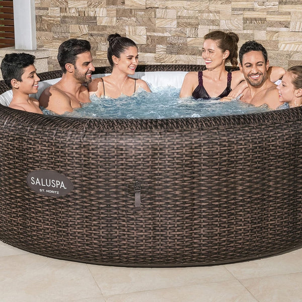 7 Person Round Inflatable Hot Tub 180 Jets-0