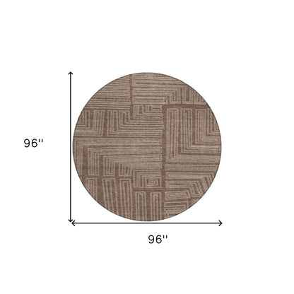 3' X 5' Brown And Ivory Geometric Washable Indoor Outdoor Area Rug