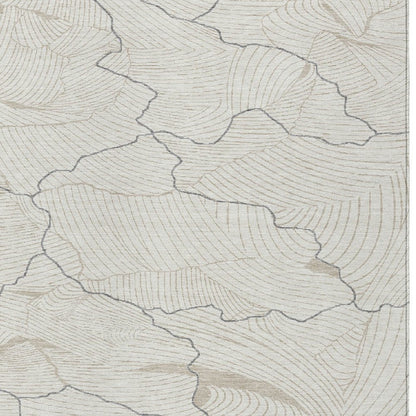 3' X 5' Ivory And Gray Abstract Washable Indoor Outdoor Area Rug