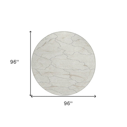 3' X 5' Ivory And Gray Abstract Washable Indoor Outdoor Area Rug