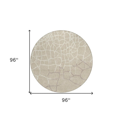 3' X 5' Beige And Tan Abstract Washable Indoor Outdoor Area Rug