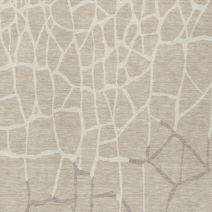 3' X 5' Beige And Tan Abstract Washable Indoor Outdoor Area Rug