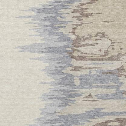 3' X 5' Beige Brown And Gray Abstract Washable Indoor Outdoor Area Rug