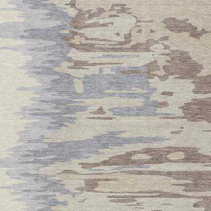 3' X 5' Beige Brown And Gray Abstract Washable Indoor Outdoor Area Rug