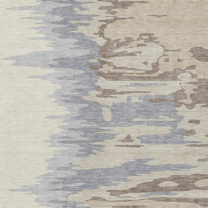 3' X 5' Beige Brown And Gray Abstract Washable Indoor Outdoor Area Rug
