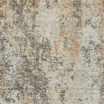 3' X 5' Terra Cotta Beige And Dark Gray Abstract Washable Indoor Outdoor Area Rug