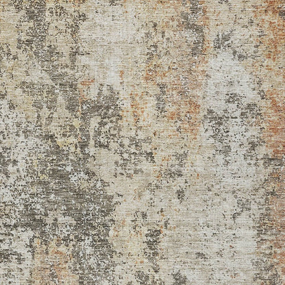 3' X 5' Terra Cotta Beige And Dark Gray Abstract Washable Indoor Outdoor Area Rug