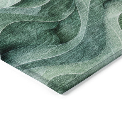 3' X 5' Teal Blue Abstract Washable Indoor Outdoor Area Rug