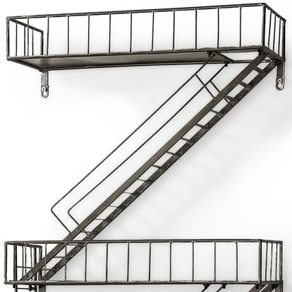 21" Gunmetal Gray Metal Novelty Wall Mounted Accent Shelf