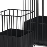 Set of Two Black Metal Wire Cage Square Pot Planters