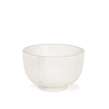 7" White Marble Round Decorative Bowl