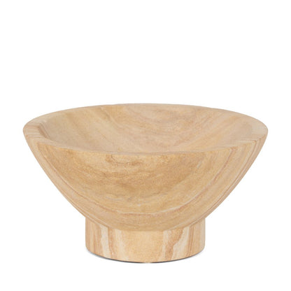 8" Beige Sandstone Round Pedestal Centerpiece Bowl