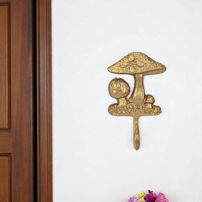 4" Gold Cast Iron Mushroom Wall Hook