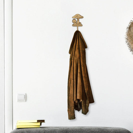 4" Gold Cast Iron Mushroom Wall Hook