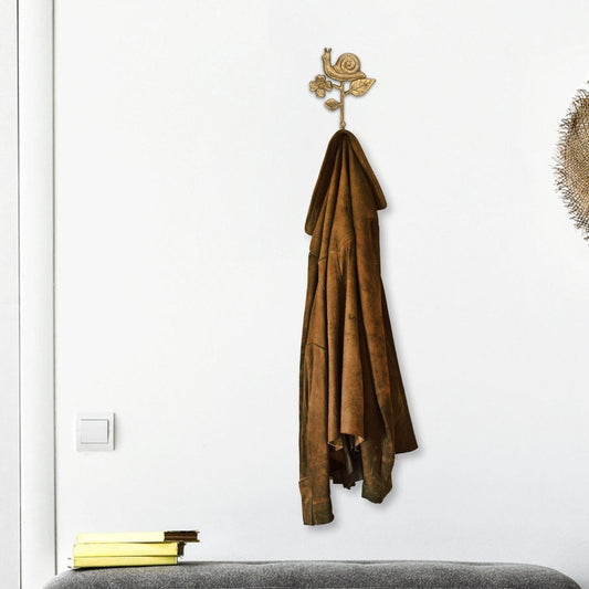 5" Gold Cast Iron Snail Wall Hook