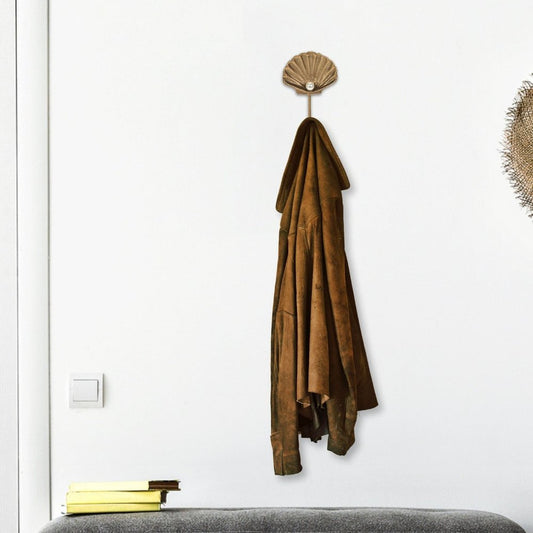 4" Gold Cast Iron Seashell Wall Hook