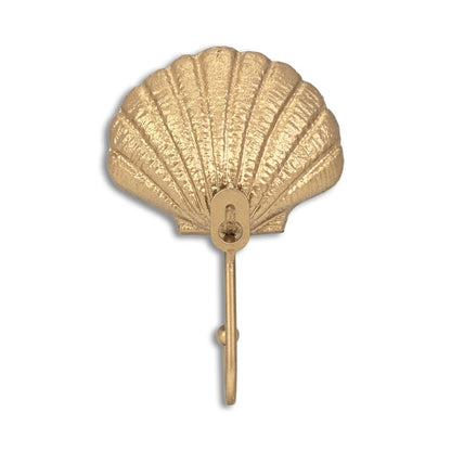 4" Gold Cast Iron Seashell Wall Hook