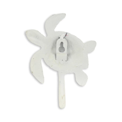 4" Blue And White Cast Iron Turtle Wall Hook