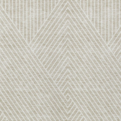 3' X 5' Beige And Ivory Geometric Washable Indoor Outdoor Area Rug