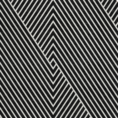 3' X 5' Black And Ivory Geometric Washable Indoor Outdoor Area Rug
