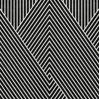3' X 5' Black And Ivory Geometric Washable Indoor Outdoor Area Rug