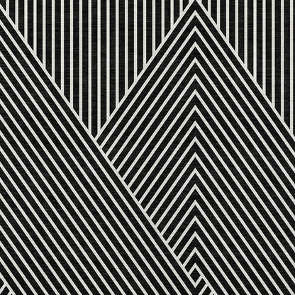 3' X 5' Black And Ivory Geometric Washable Indoor Outdoor Area Rug