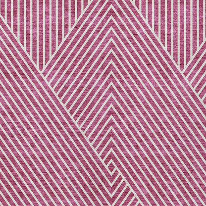 3' X 5' Blush And Ivory Geometric Washable Indoor Outdoor Area Rug