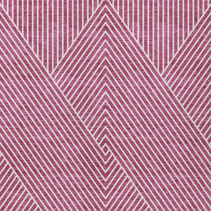 3' X 5' Blush And Ivory Geometric Washable Indoor Outdoor Area Rug