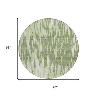 3' X 5' Green And Ivory Abstract Washable Indoor Outdoor Area Rug