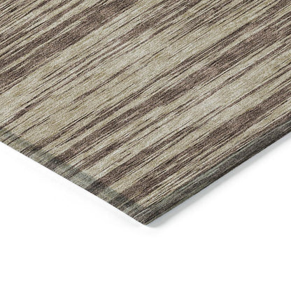 3' X 5' Brown And Beige Abstract Washable Indoor Outdoor Area Rug