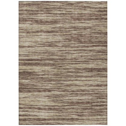 3' X 5' Brown And Beige Abstract Washable Indoor Outdoor Area Rug