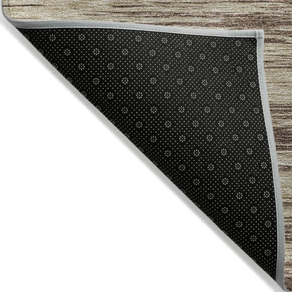 3' X 5' Brown And Beige Abstract Washable Indoor Outdoor Area Rug